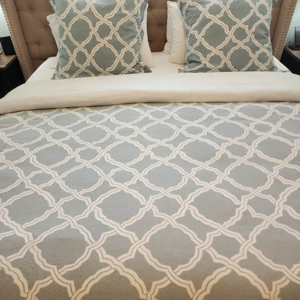 Pottery Barn Duvet Cover (King/Cali King) + 2 Euro Shams